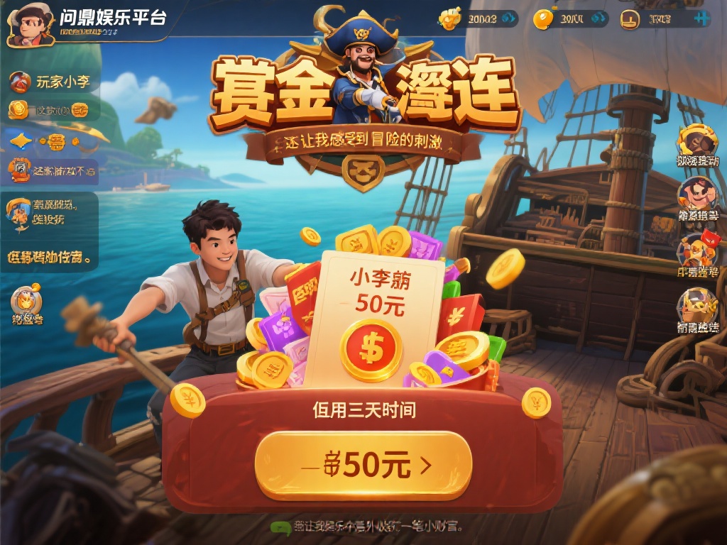 问鼎娱乐赏金船长连:探秘无尽财富与冒险之旅 (问鼎娱乐赏金船长连:开启无尽财富与惊险冒险之旅) 以一位玩家小李的经历为例,他在参与赏金船长连的活动